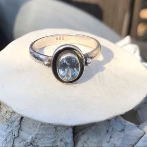 Sterling silver and blue topaz ring